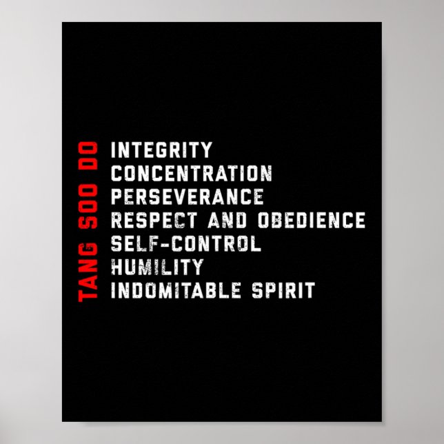 Affiche Tang Soo Do Martial Arts 7 Tenets (Devant)