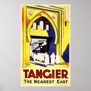 Affiche TANGER Le Vintage voyage MAROC Est Le Plus Proche
