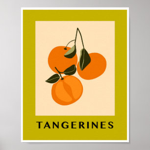 Affiche Tangerines Minimalistes Art de Citron Cuisine