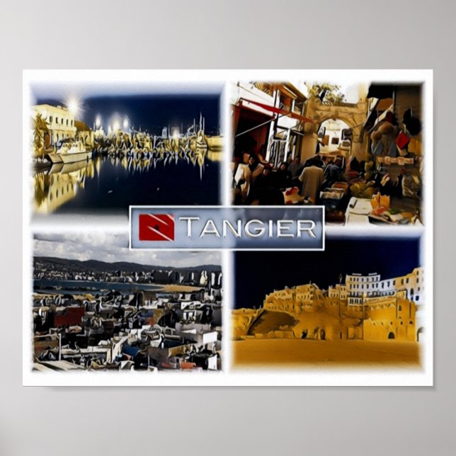 Affiche Tangier - Marocco - Mosaic - (Devant)