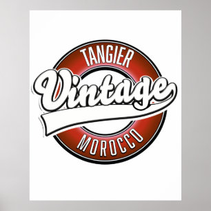 Affiche Tangier morocco vintage logo