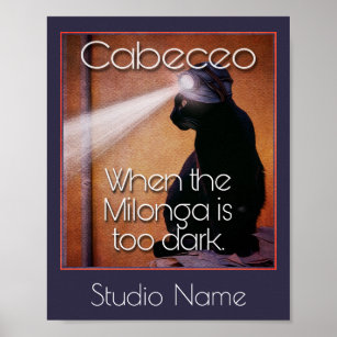 Affiche Tango Milonga Chat Cabeceos dans une Milonga sombr