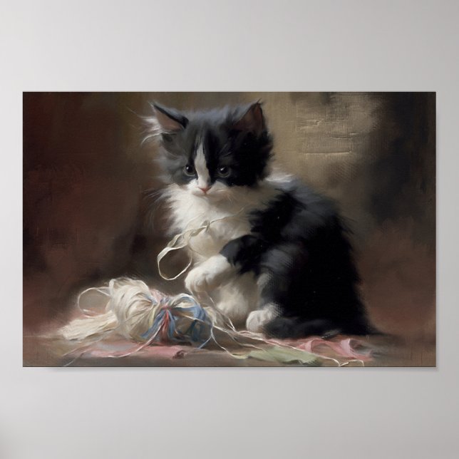 Affiche Tangup Dans Fun Black and White Kitten (Devant)