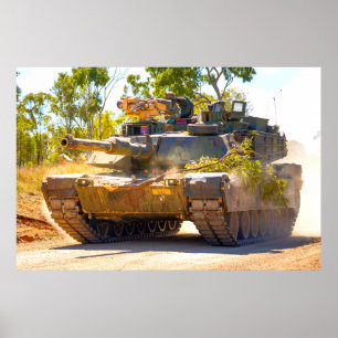 AFFICHE TANK DE BATAILLE AMÉRICAIN - M1 ABRAMS