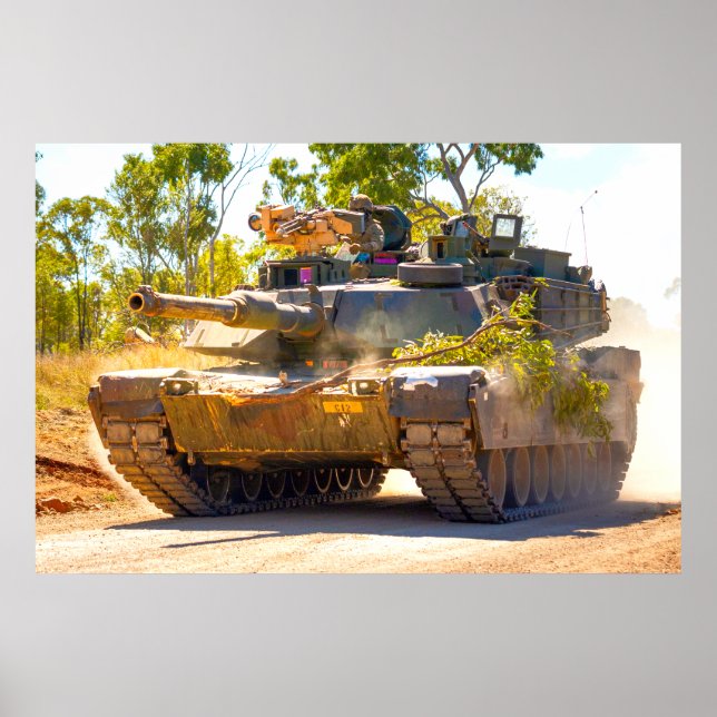 AFFICHE TANK DE BATAILLE AMÉRICAIN - M1 ABRAMS (Devant)
