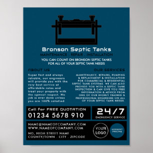 Affiche Tank Septique, Compagnie Septique, Ingénieur Septi