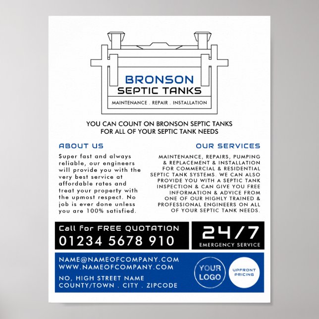 Affiche Tank Septique, Compagnie Septique, Ingénieur Septi (Devant)