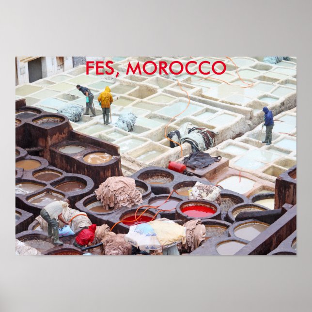 Affiche Tanneries de Fès, Maroc (Devant)