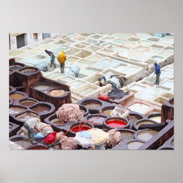Affiche Tanneries Fès, Maroc (Devant)
