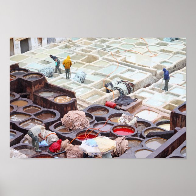 Affiche Tanneries Fès, Maroc (Devant)