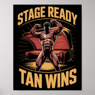 Affiche Tanning Bed Stage Prêt Bodybuilders Fitness Men T