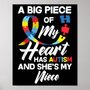 Affiche Tante Autisme Fière _ Oncle Autiste Nièce Autisme