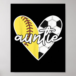 Affiche Tante de balle de softball de football Mama Joueus