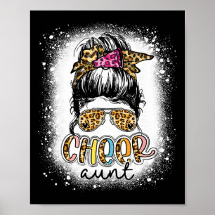 Affiche Tante de cheer pompom léopard chignon désordonné M