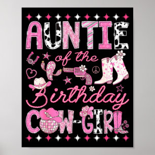 Affiche Tante de la cowgirl d'anniversaire Rodeo Western R
