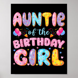 Affiche Tante de la fille d'anniversaire Donut d'anniversa