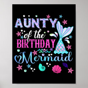 Affiche Tante de la sirène d'anniversaire drôle 1er annive