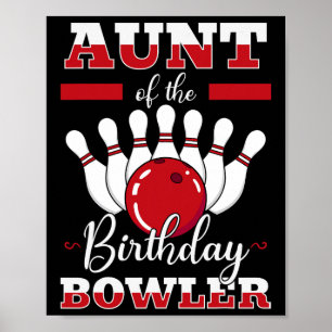 Affiche Tante De L'Anniversaire Bowler Anniversaire Bowlin