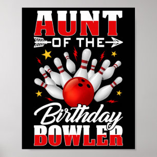 Affiche Tante De L'Anniversaire Bowler Anniversaire Bowlin