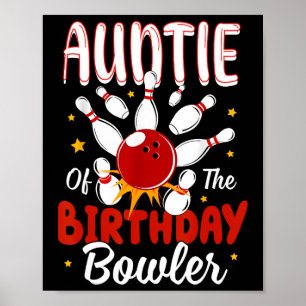 Affiche Tante De L'Anniversaire Bowler Kid Bowling Party C