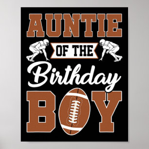 Affiche Tante De L'Anniversaire Garçon Football Party Fami