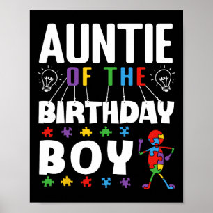 Affiche Tante De L'Anniversaire Sensibilisation sur l'auti