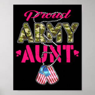 Affiche Tante de l'armée fière Camouflage Drapeau Dog Tags