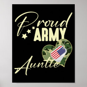 Affiche Tante de l'armée fière d'homme Camouflage Dog Tag
