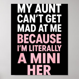 Affiche Tante drôle Citation mini famille assortie Nièce