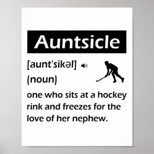 Affiche Tante drôle de hockey Tante définition femmes