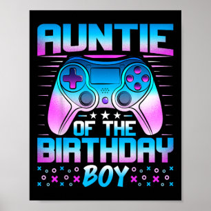 Affiche Tante Du Garçon D'Anniversaire - Jeu Vidéo Corresp