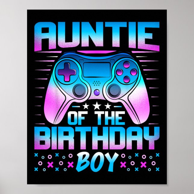 Affiche Tante Du Garçon D'Anniversaire - Jeu Vidéo Corresp (Devant)