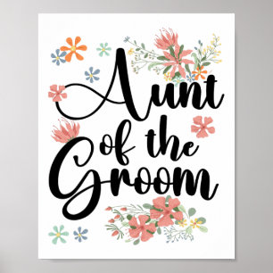 Affiche Tante du marié Fleurs Tante du marié de la mariée
