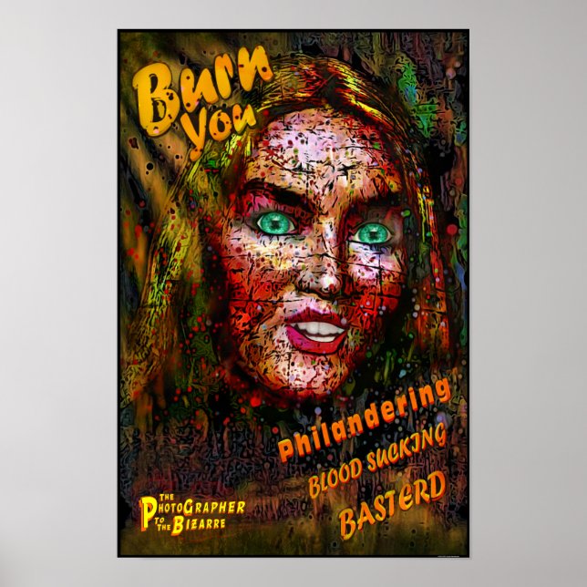 Affiche Tante Elise Te brûle en train de vomir du sang (Devant)