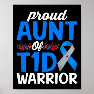 Affiche Tante fière de guerrier survivant T1d sensibilisat