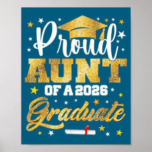 Affiche Tante fière diplômée 2026 Illustration géniale