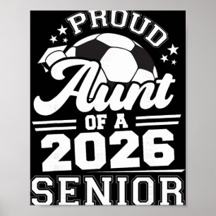 Affiche Tante fière d'un diplômé de football senior 2026