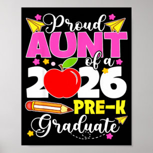 Affiche Tante fière d'une diplômée de maternelle 2026 pour