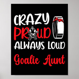 Affiche Tante gardien de but de hockey sur glace folle de