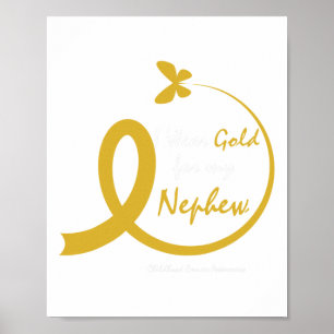 Affiche Tante Je Porte De L'or Pour Mon Neveu Cancer De L'