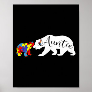Affiche Tante Ours Sensibilisation sur l'autisme Mois Tant
