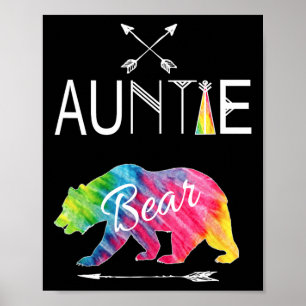 Affiche Tante Ours Tie Dye Famille Correspondante Vacances