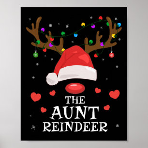 Affiche Tante Reindeer Famille Correspondant Noël Tante Au