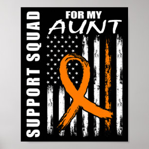 Affiche Tante Ruban Orange Sensibilisation à la Leucémie D