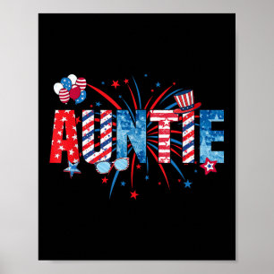 Affiche Tante Sungles Drapeau Usa Feux D'artifice Patrioti