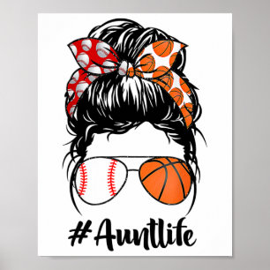 Affiche Tante Vente Vendre Sketll Aunt Messy Bun Fête des