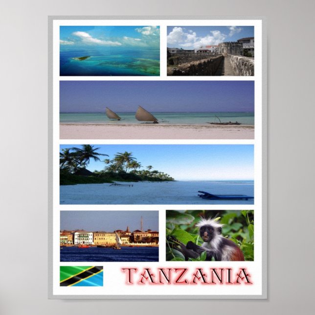Affiche Tanzanie - Mosaic - (Devant)