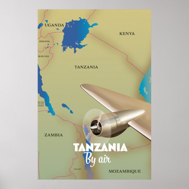 Affiche Tanzanie par avion (Devant)