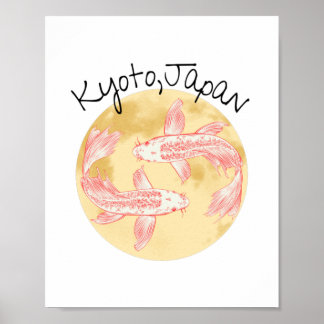 Affiche Tao Feng Shui Koi - Golden Earth - Kyoto, Japon