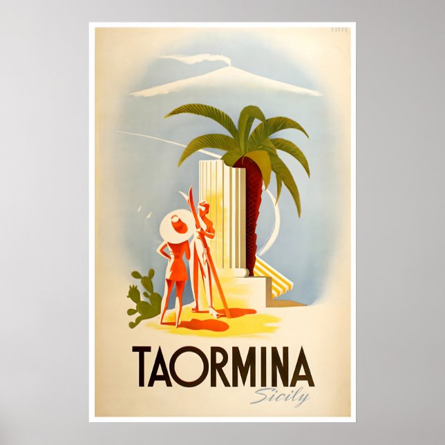 Affiche Taormina Sicile Art Italie Impression Voya (Devant)